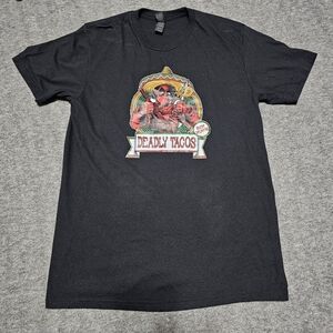 Marvel Deadpool Deadly Tacos Black Graphic T-Shirt